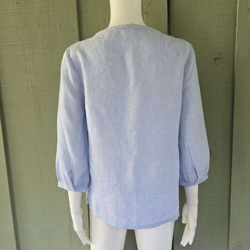 JOIE Pale Blue Linen Tunic Top Small S - Picture 3 of 4